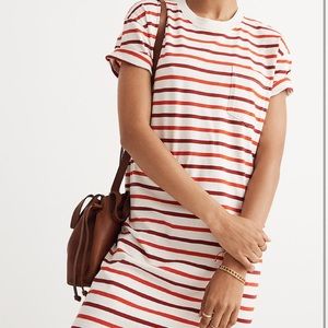 Madewell Pocket Tee Dress in Pablo Stripe